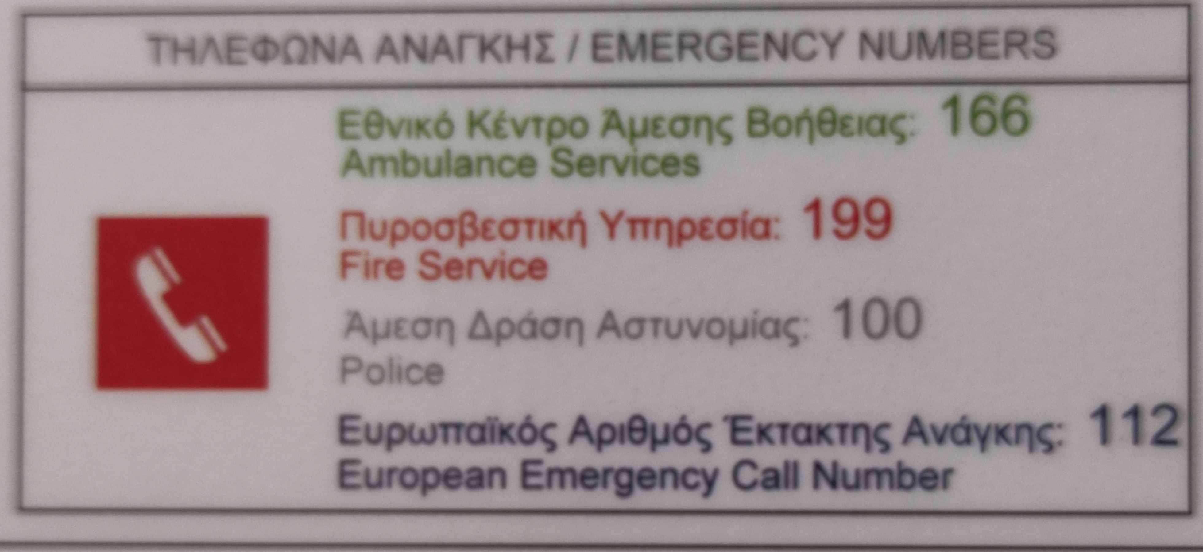 Emergency Call numbers